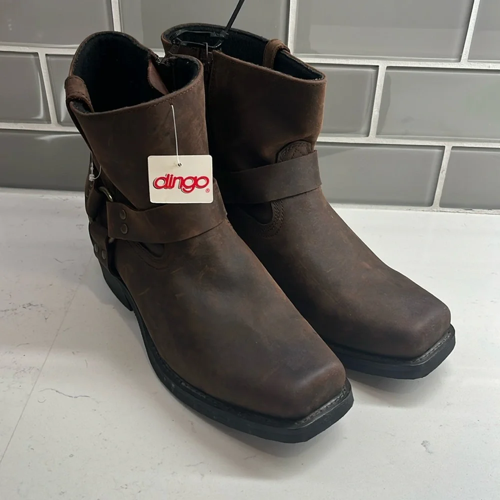 Dingo Men’s  Side Zipper Harness Rev Up Boots‎ DI19094 Size 12 EW NWOT